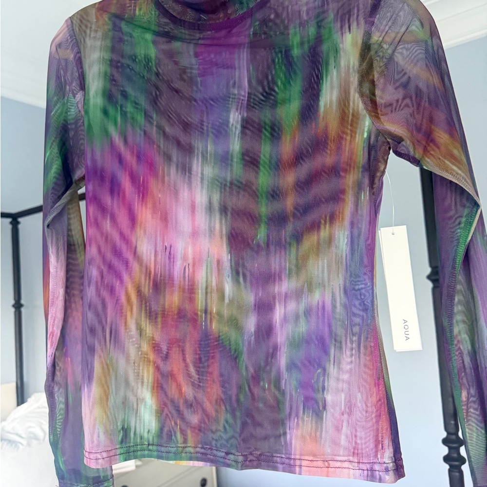 Aqua Sheer Top. NWT